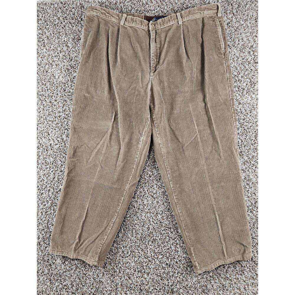 Vtg Club Room by Charter Club Mens Sz 44x30 Thick Corduroy Pants Beige Cotton